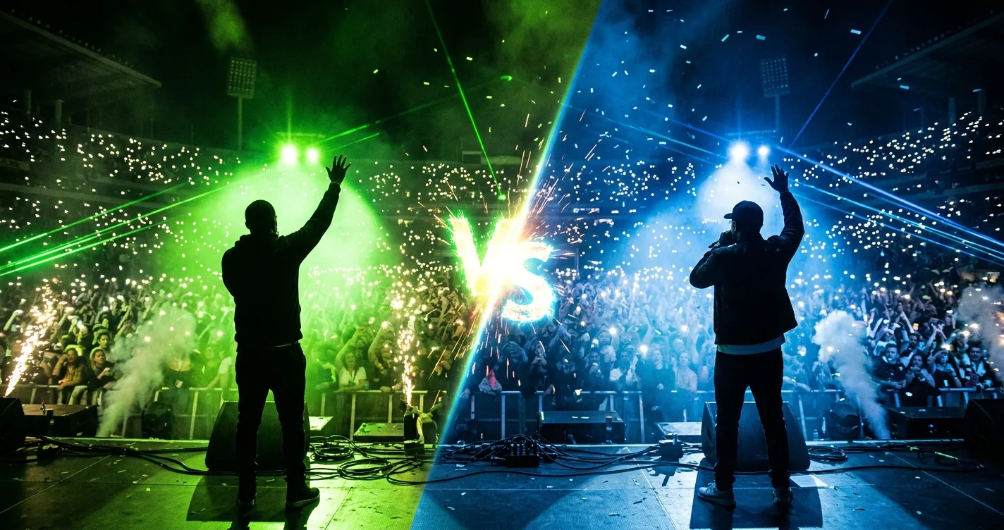 Feid y Blessd juntos en Megaland 2026: ¿eres team verde o team azul?
