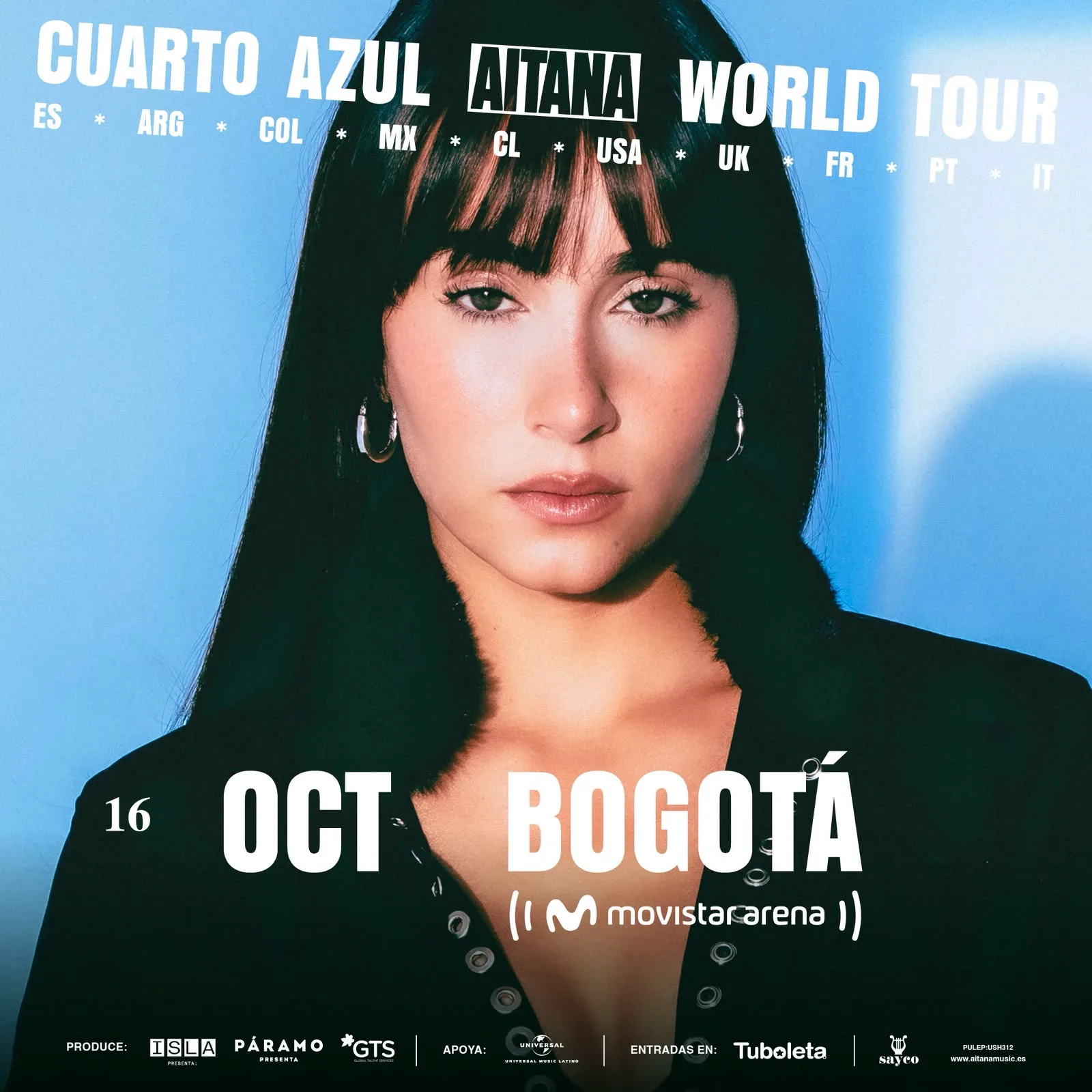 Aitana en Bogotá: Cuarto Azul World Tour llega el 16 de octubre
